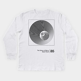 Black Planet / Minimal Style Graphic Artwork Design Kids Long Sleeve T-Shirt